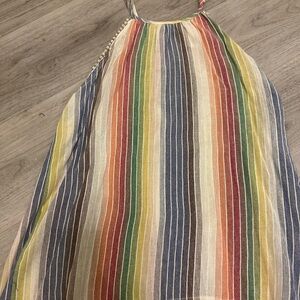 For The Republic Striped Halter Tank Top
